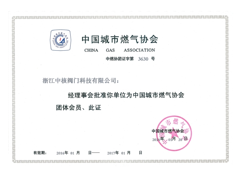 中国燃气协会认证
